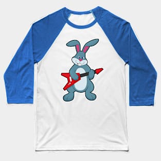 Rabbit at Music with Guitar Baseball T-Shirt